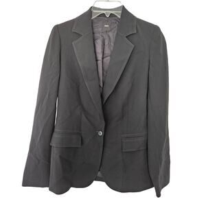 Index Womens sz 2 Black Tailored Silk Lined Button Blazer Office Formal Jacket